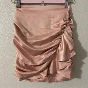 OH POLLY mini pink ruched skirt